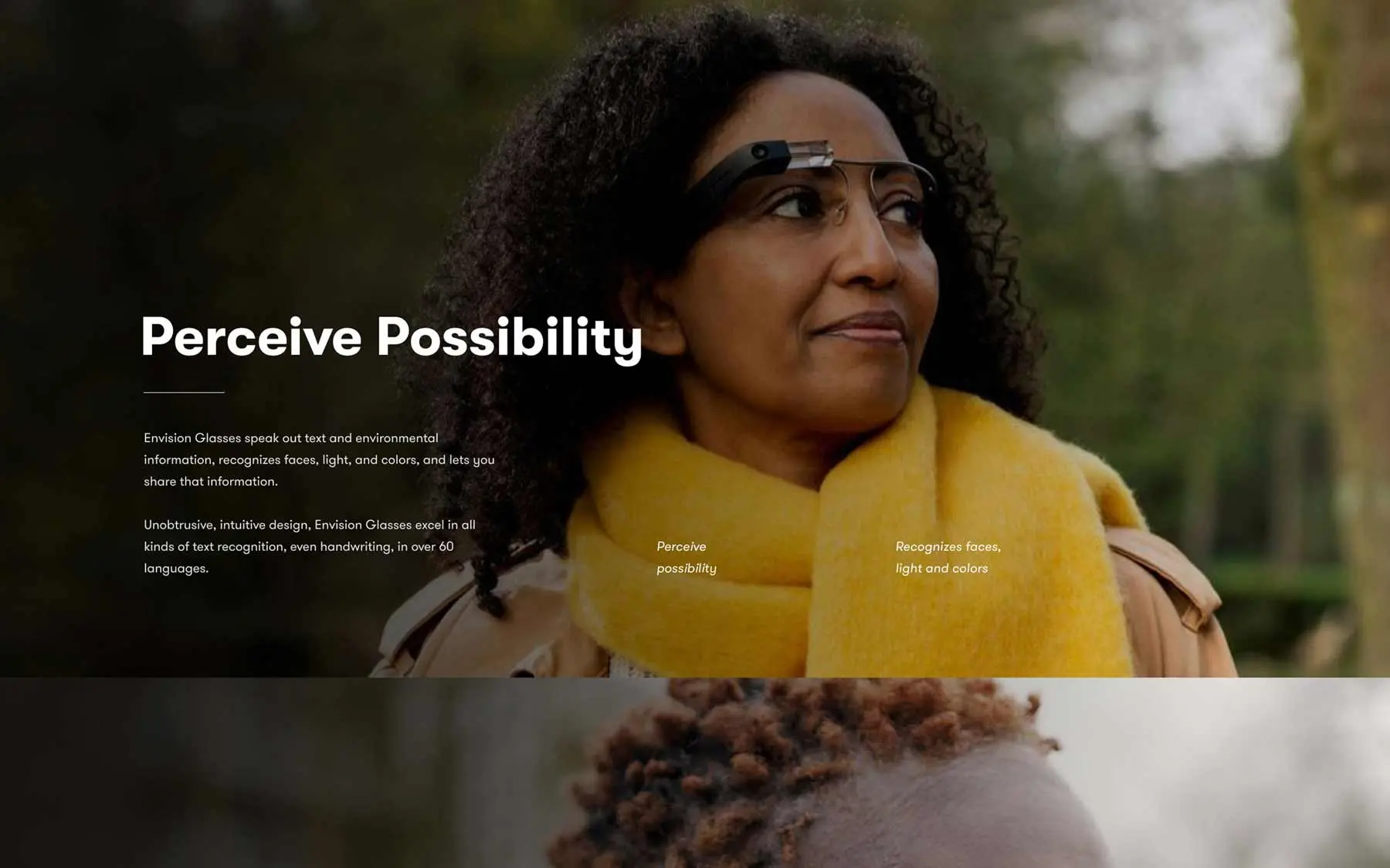 Design van voordelen sectie voor Envision