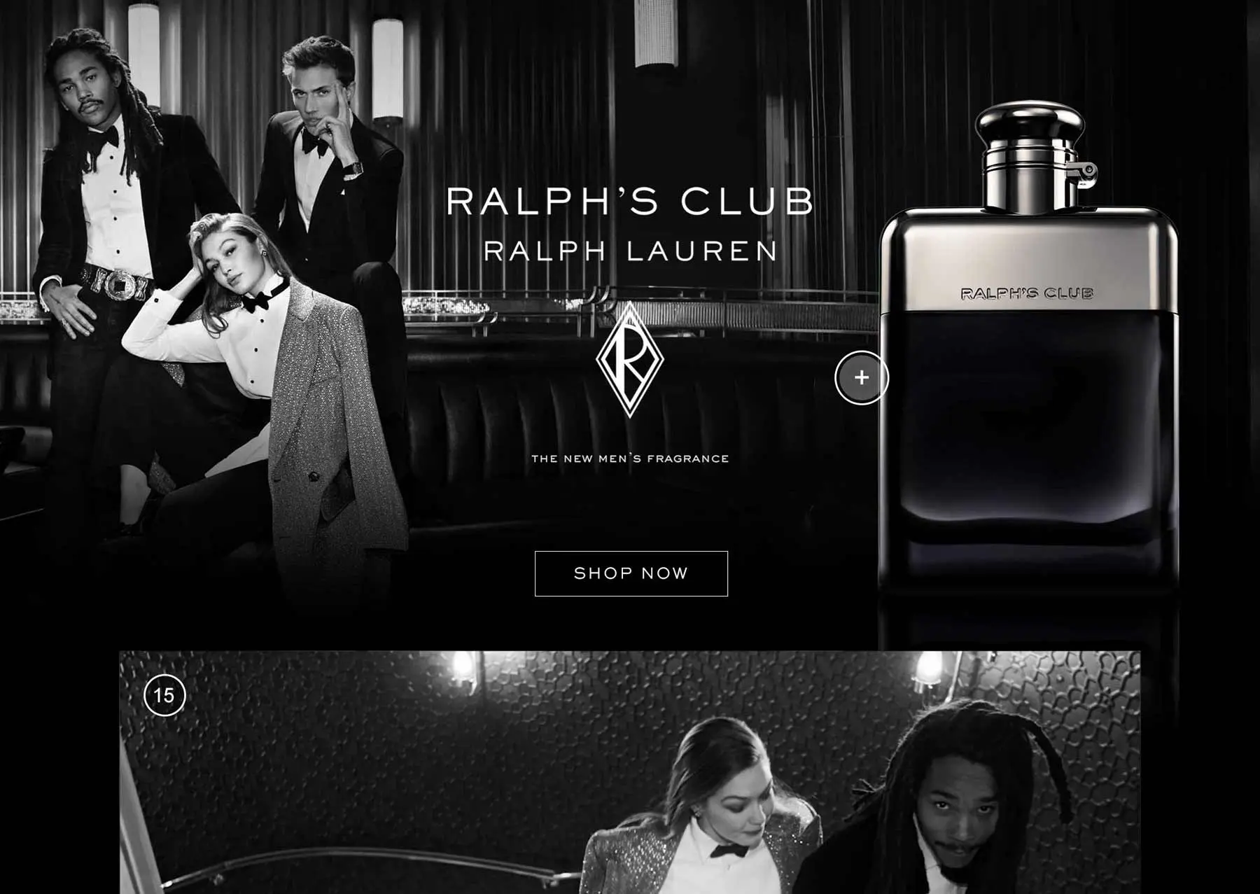 Landingspagina voor een parfum van Ralph Lauren